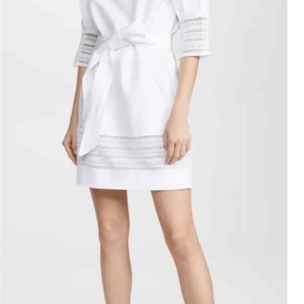 Rebecca Minkoff Georgia dress in White linen